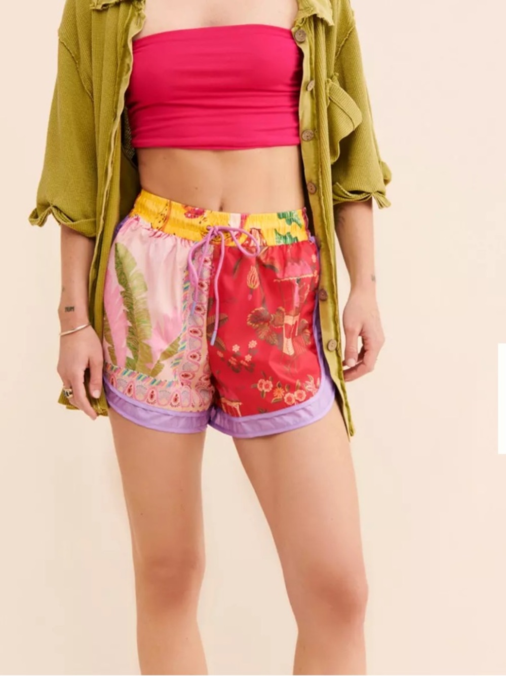 FARM Rio Mixed Scarves Shorts small like new
